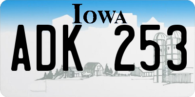 IA license plate ADK253