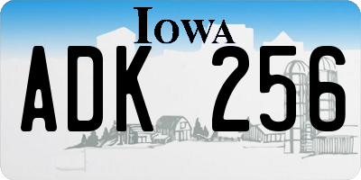 IA license plate ADK256