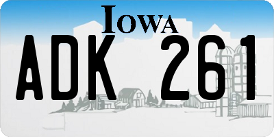 IA license plate ADK261