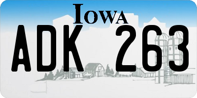 IA license plate ADK263