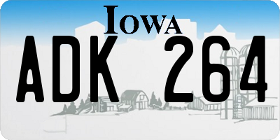 IA license plate ADK264