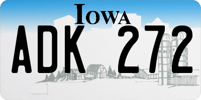 IA license plate ADK272