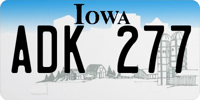 IA license plate ADK277