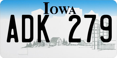 IA license plate ADK279