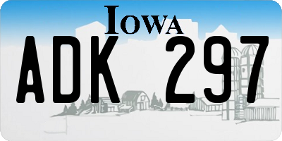 IA license plate ADK297