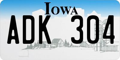 IA license plate ADK304