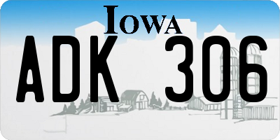 IA license plate ADK306