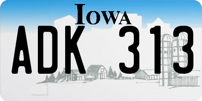 IA license plate ADK313