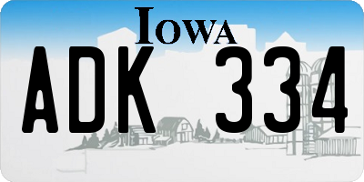 IA license plate ADK334