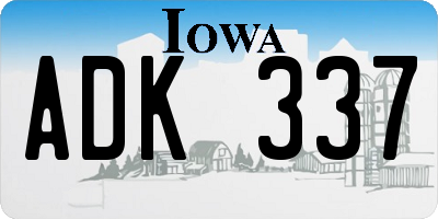 IA license plate ADK337