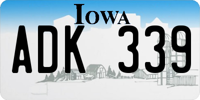 IA license plate ADK339