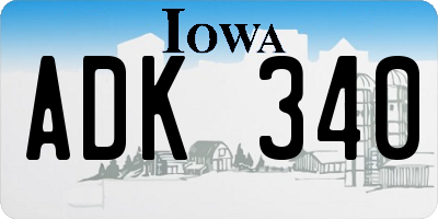 IA license plate ADK340