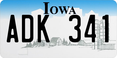 IA license plate ADK341