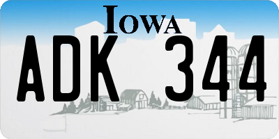 IA license plate ADK344