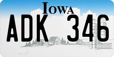 IA license plate ADK346