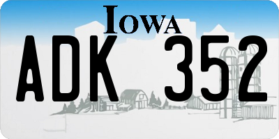 IA license plate ADK352