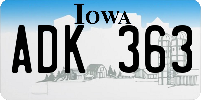 IA license plate ADK363