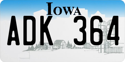 IA license plate ADK364