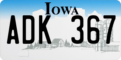 IA license plate ADK367