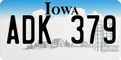 IA license plate ADK379