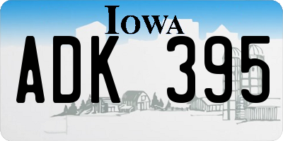 IA license plate ADK395