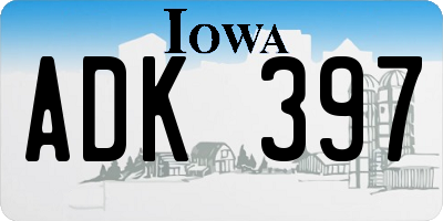 IA license plate ADK397