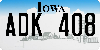 IA license plate ADK408