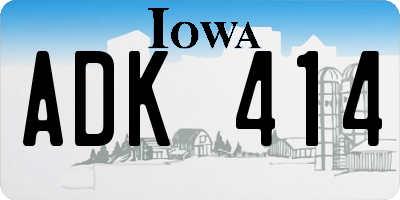 IA license plate ADK414