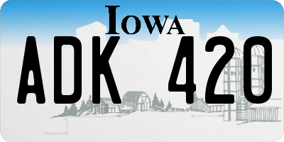 IA license plate ADK420
