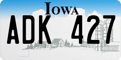 IA license plate ADK427