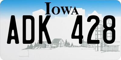 IA license plate ADK428