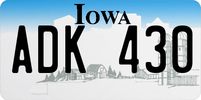 IA license plate ADK430