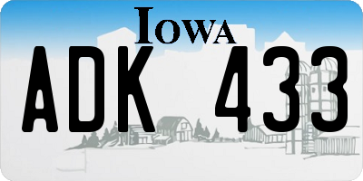 IA license plate ADK433