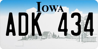 IA license plate ADK434