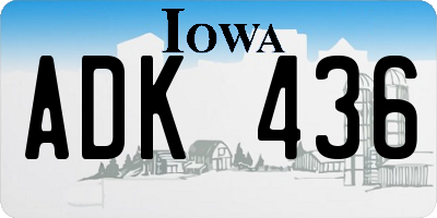 IA license plate ADK436