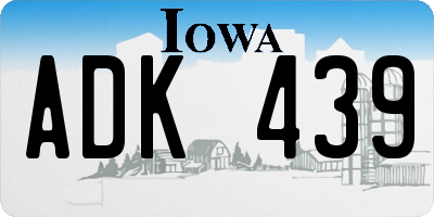 IA license plate ADK439