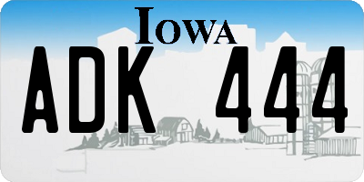 IA license plate ADK444