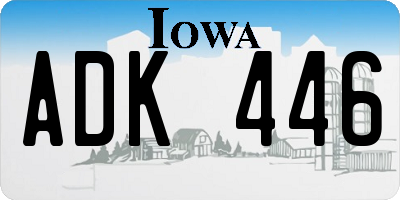 IA license plate ADK446