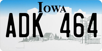 IA license plate ADK464
