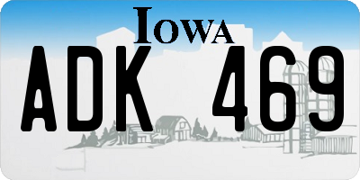 IA license plate ADK469