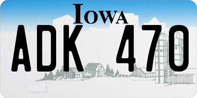 IA license plate ADK470