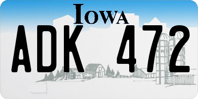 IA license plate ADK472