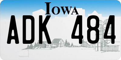 IA license plate ADK484