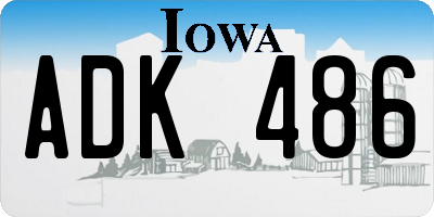 IA license plate ADK486