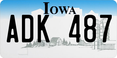 IA license plate ADK487
