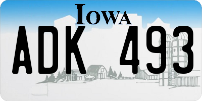 IA license plate ADK493