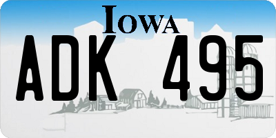 IA license plate ADK495