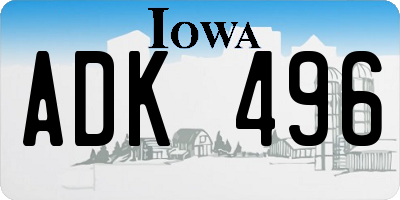 IA license plate ADK496