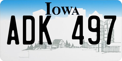 IA license plate ADK497