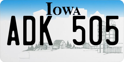 IA license plate ADK505